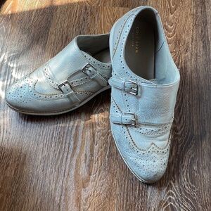 Cole Haan Original Grand Double Monk Strap Wingtip Oxfords in Argento